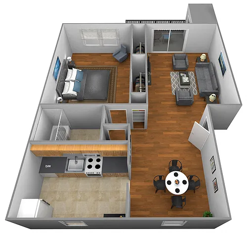 Floor plan 1 Bedroom 1 Bath