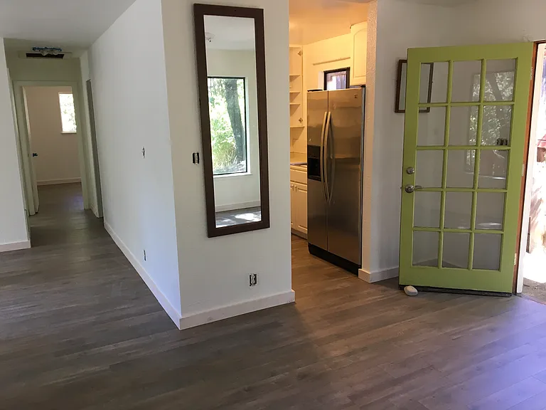 Looking from the South door towards the bedrooms and kitchen