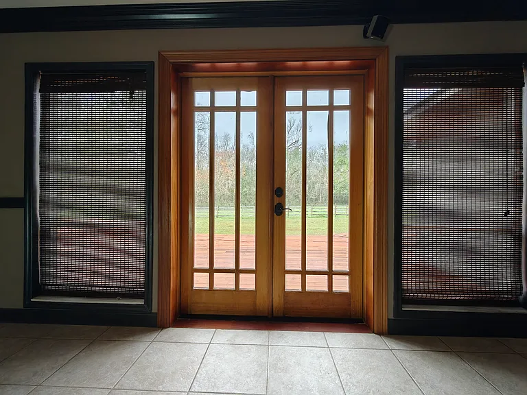 Mahogany Wood Doors to Deck