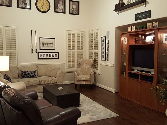 Complete Family Room with Hardwood Floors