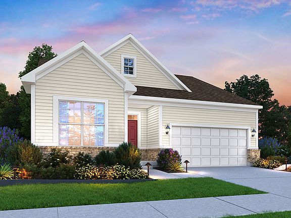 Faulkner - Elevation A Optional Coach Lights and Stone Wainscot