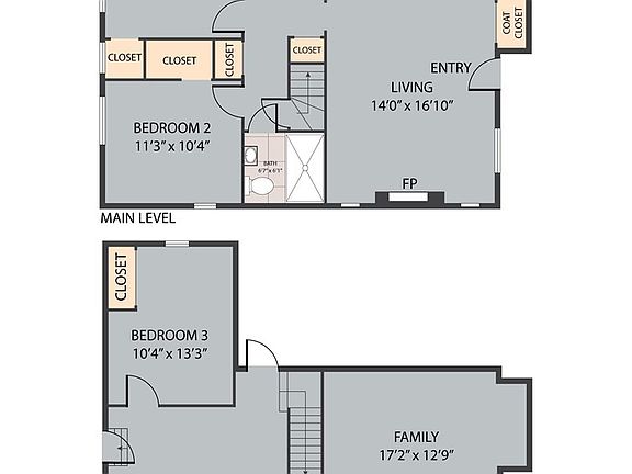 main level and basement floor plan