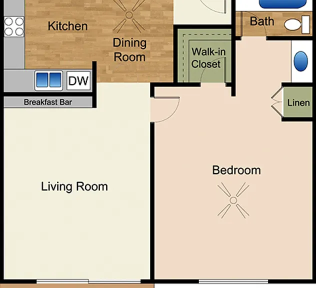 1x1A Floorplan Diagram