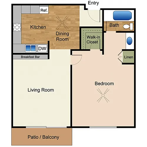Floor plan 1X1 A