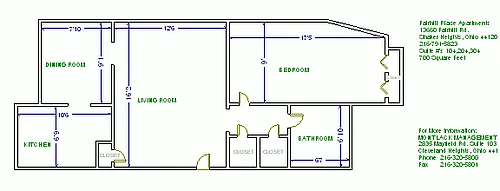 Floor plan 1 Bed 1 Bath