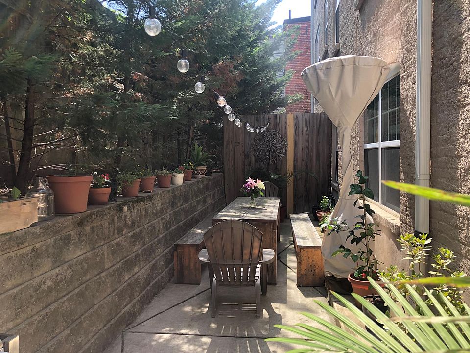 Private garden patio that spans the entire apartment