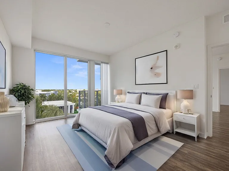Enjoy incredible views from bed with expansive floor to ceiling windows.
