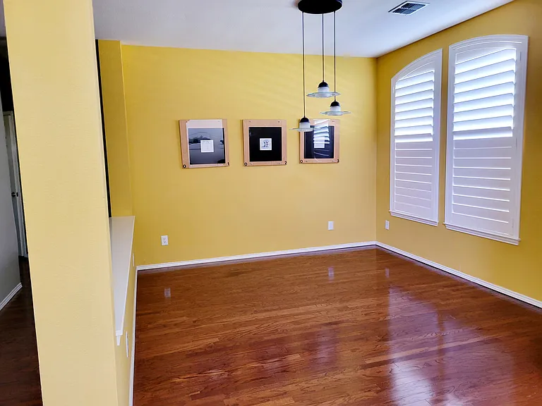 formal dining room plantation shutter window