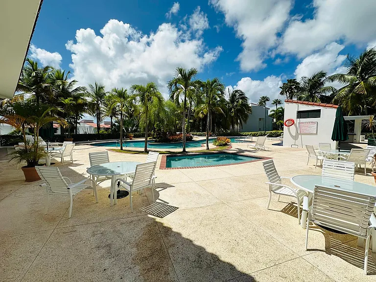 Big resort-style pool with a full recreation area