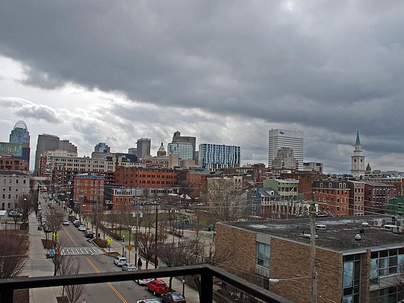Looking south, there is a great skyline view and its well lit at night. There is also a view to Music Hall on the west.