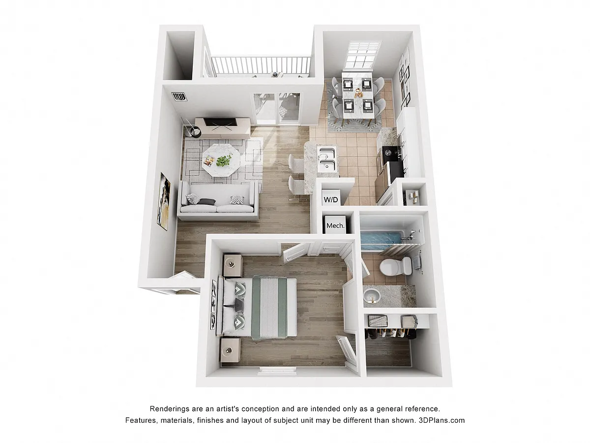 Floor plan 1 Bedroom A1