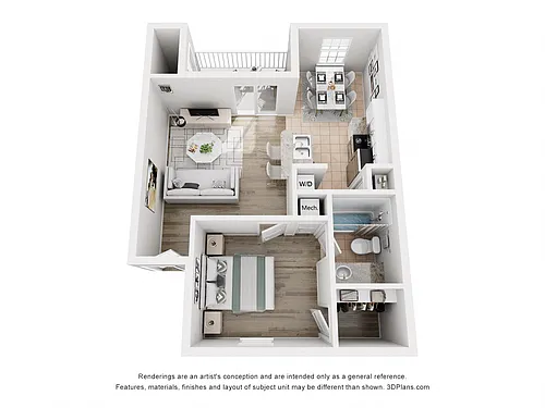Floor plan 1 Bedroom A1