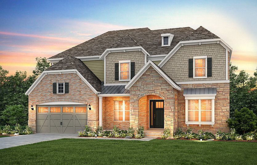 Townsend Exterior 7 features Brick, Stone, Shakes and Covered Front Porch