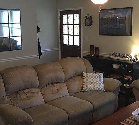 living room and front door