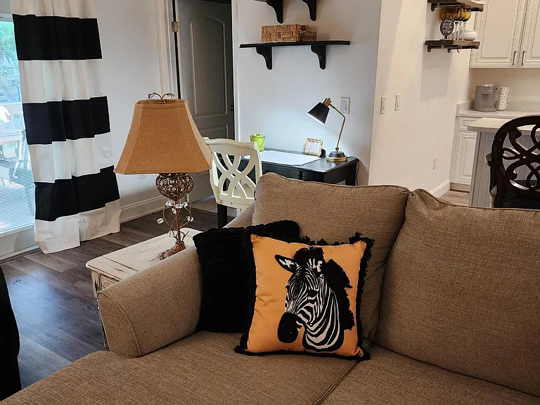 Comfortable Large sectional couch with chaise lounge. Great for an afternoon nap!