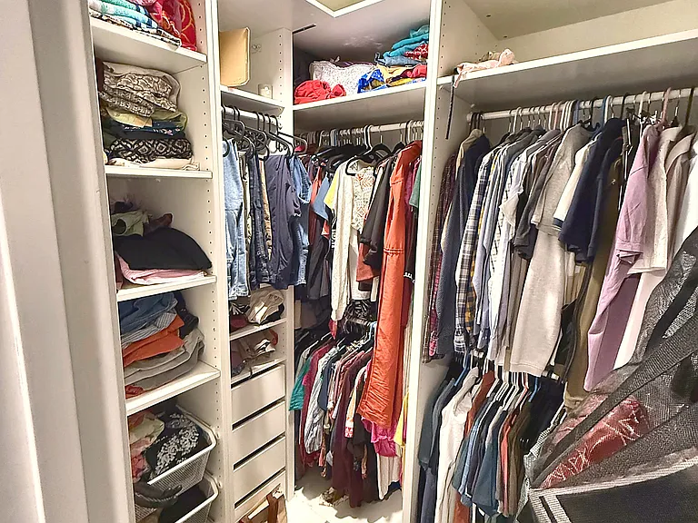 Custom walk-in closet with built-ins