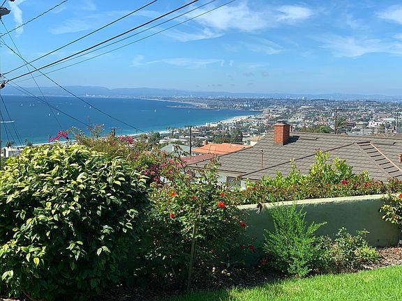 Unaltered View from Backyard (standing) "Queen's Necklace" View - Redondo, Manhattan, Hermosa, Santa Monica and Malibu Beach/Mountains