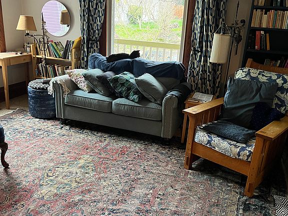 Living room looking out to street.