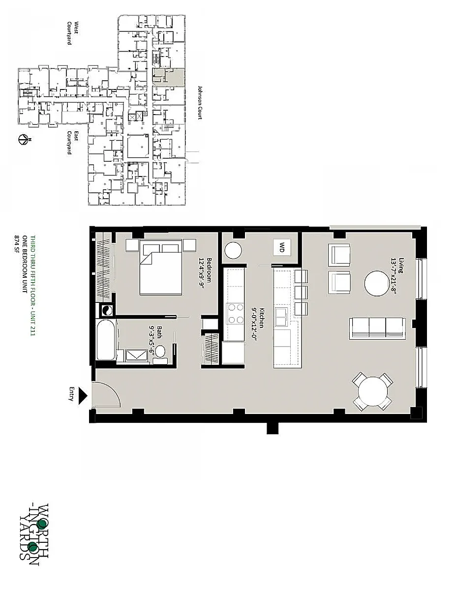Floor plan 1 Bedroom, 1 Bathroom
