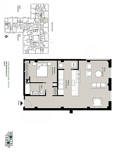 Floor plan 1 Bedroom, 1 Bathroom