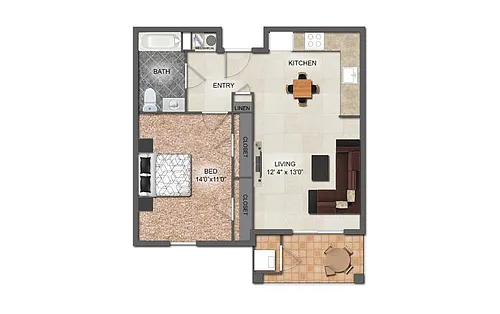 Floor plan 1 Bedroom