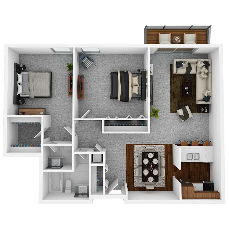 Floor plan Two Bedroom 1.5 Bathroom