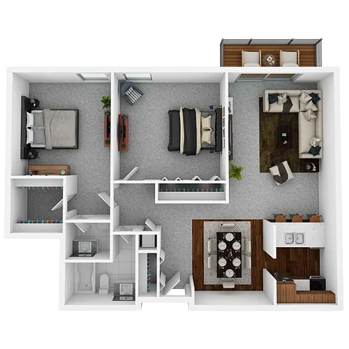 Floor plan Two Bedroom 1.5 Bathroom