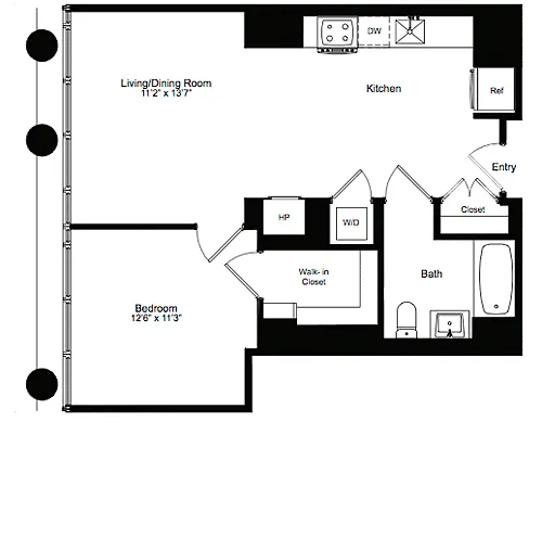 Floor plan One Bedroom I 13