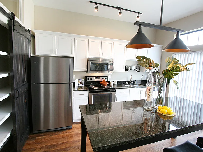 Granite counters and stainless appliances