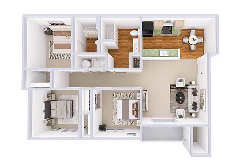 Floor plan 3 Bedroom 2 Bath