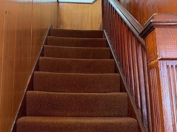 Private stairs up to the apartment