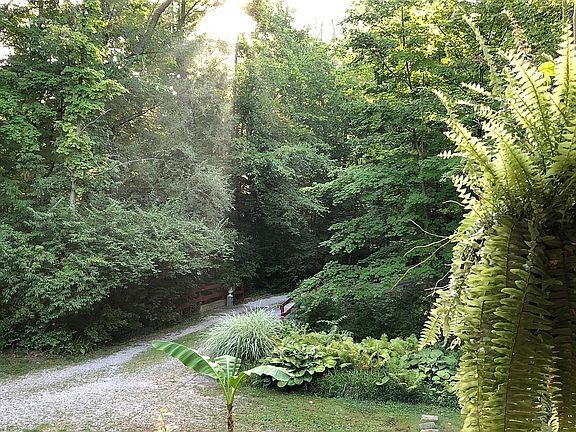 Front porch looking east