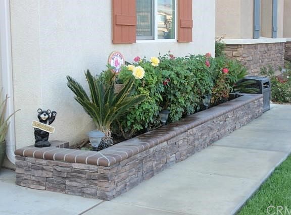Front Stone Faced Planter