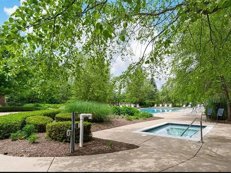 Pool with hot tub