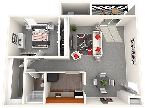 Floor plan 1 Bed 1 Bath