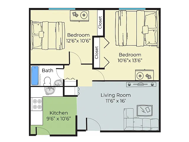 Floor plan Two Bedroom