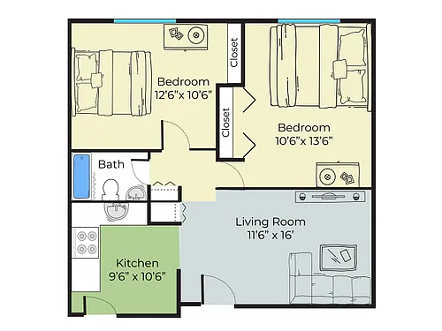 Floor plan Two Bedroom