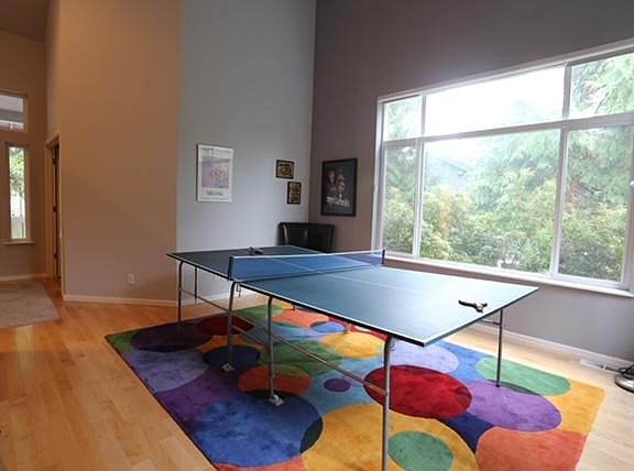 Game room with ping-pong table