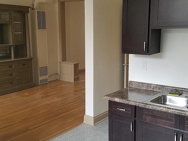 Kitchen looking into dining room