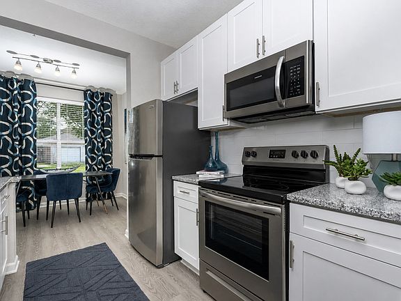 Another style to make your own. Select upgraded apartment homes feature granite countertops, white cabinetry and stainless steel appliances.