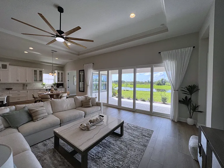 True indoor and outdoor living. Photo taken prior to pool,spa, outdoor kitchen install.