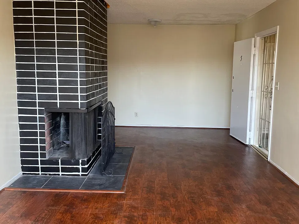 Living/Dining room with fire place