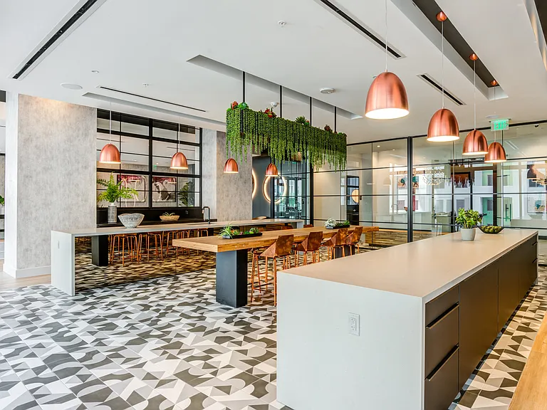 Connect and thrive in the social club lounge with chef's kitchen