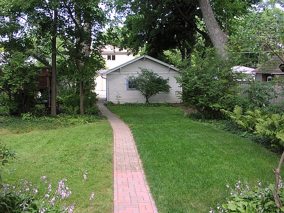 Back yard and garage