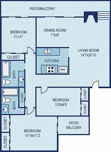 Floor plan C2 - Deluxe 3BR