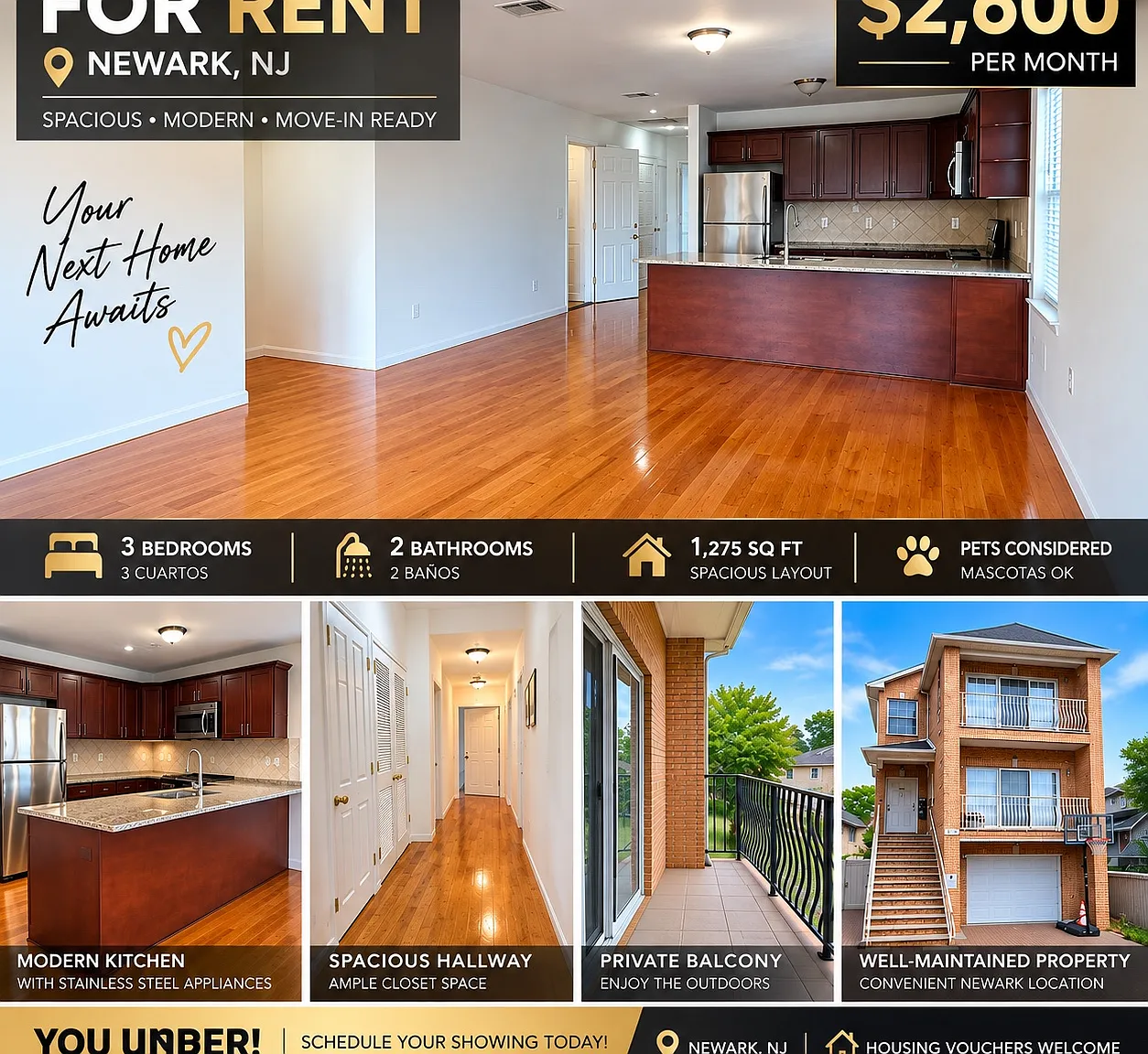3 bed, 1275 sqft, $2,600 — Photo 1