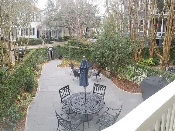 View from entry door into courtyard.