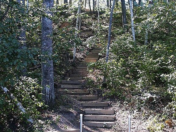 Stairs down to the lake