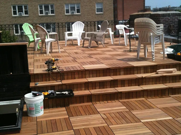 Gorgeous rooftop deck for sunbathing, socializing, eating, etc. Available 24/7. Contains gas grill, seating and tables. View here is looking toward R street.
