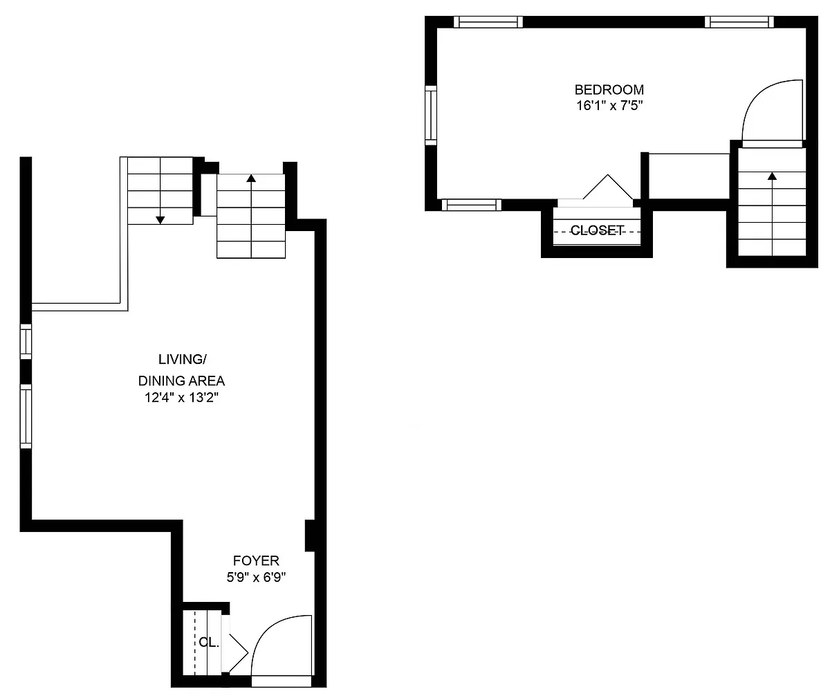 Floor plan 2 Bedroom - 1 Bathroom